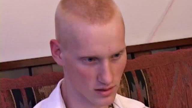 Bummed out by a broken skateboard, Kaos pulls out his lube and pops in a porn video. After stripping naked, he strokes his huge cock and spews a warm cum load onto his chest.