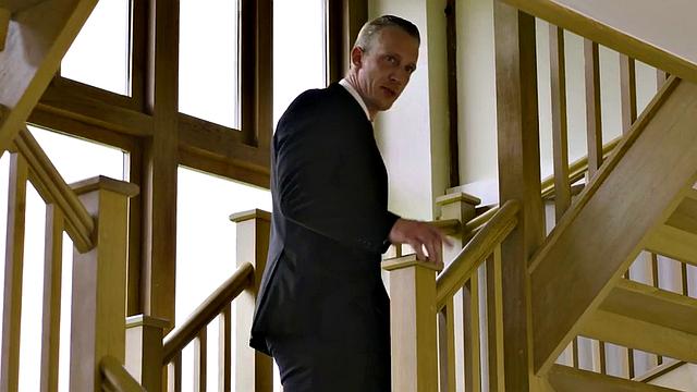 Boss nails red-haired secretary teen on the sofa in his office