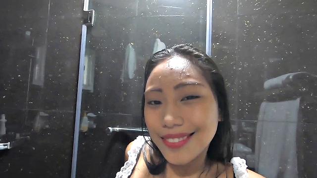 ADORABLY CUTE TEEN BANGMAID ELISA SHAVES HER PUSSY FOR BOSS