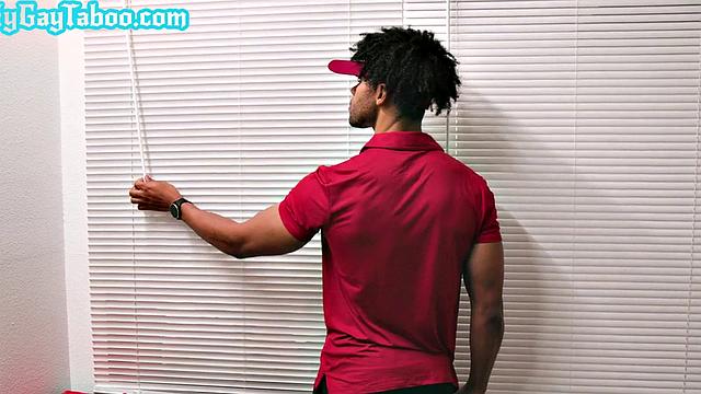 Asian stepbrother enjoys bareback sex in office with stud