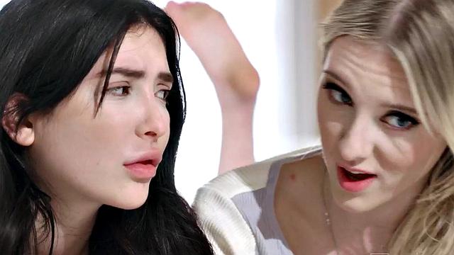 Lez bitches enjoy making pussies wet in threesome sex