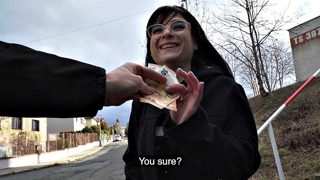 Pulled amateur enjoys public sex