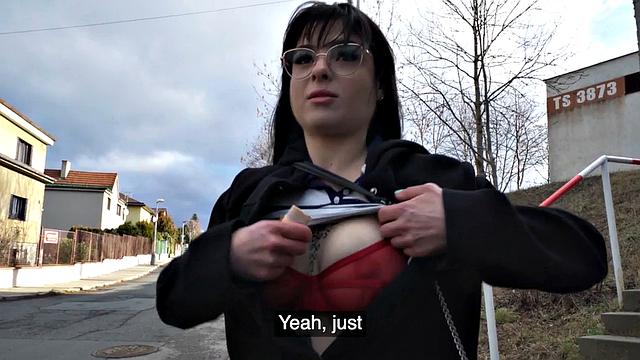 Pulled amateur enjoys public sex