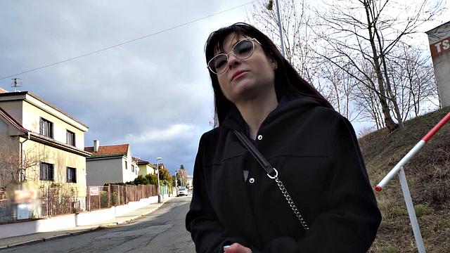 Pulled amateur enjoys public sex