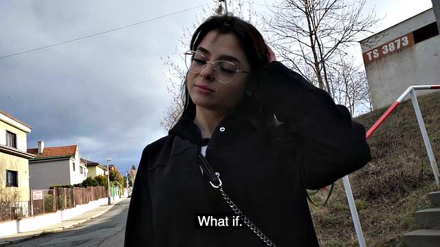 Pulled amateur enjoys public sex