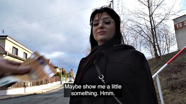 Pulled amateur enjoys public sex