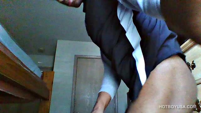 Ebony Twink Strokes Dick