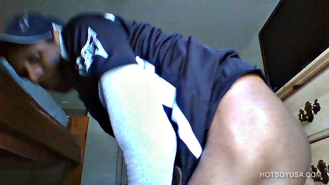 Ebony Twink Strokes Dick