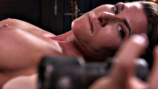 BDSM busty MILF suffers with Hitachi