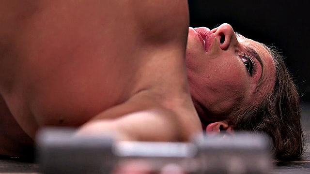 BDSM busty MILF suffers with Hitachi