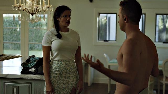 Sinning stepmom throating stepson while fingering