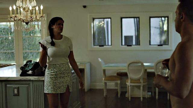 Sinning stepmom throating stepson while fingering