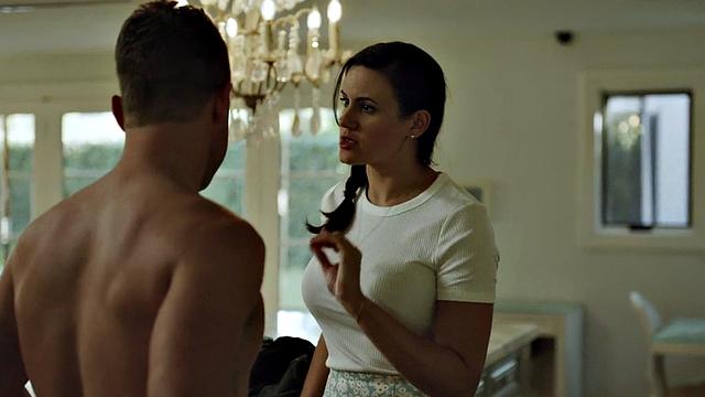 Sinning stepmom throating stepson while fingering