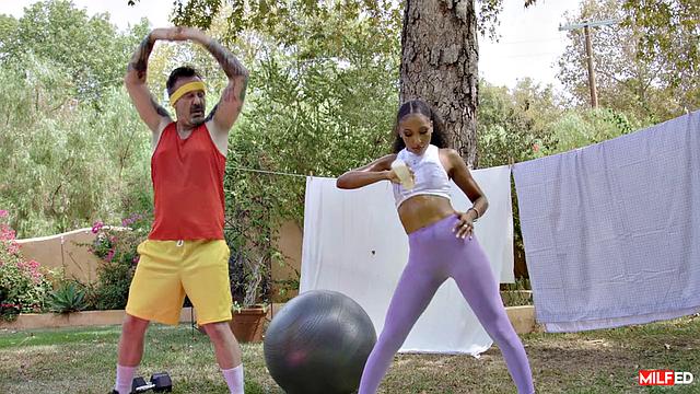 Milf Workout Teases Neighbor