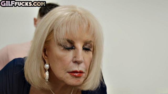 Horny lingerie granny gets drilled