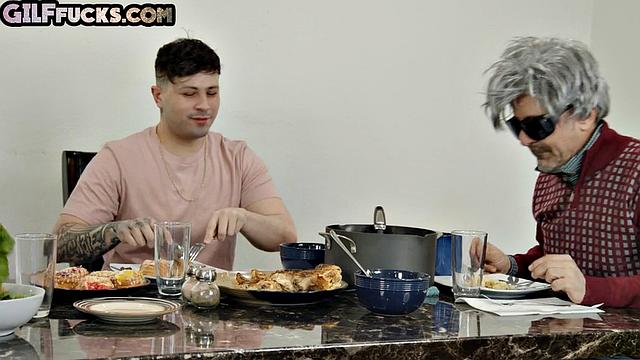 Horny lingerie granny gets drilled