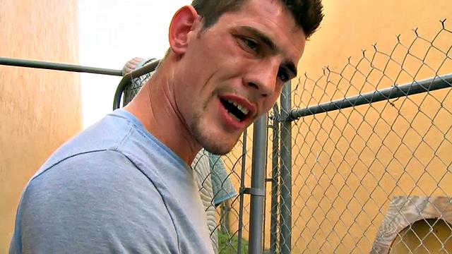 Ebony bottom stud fucked by white top for cash outdoors