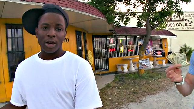 Ebony bottom stud fucked by white top for cash outdoors