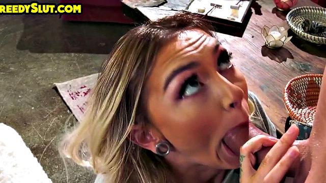 Greedy cocksucking bae pleasing BF pussypounding