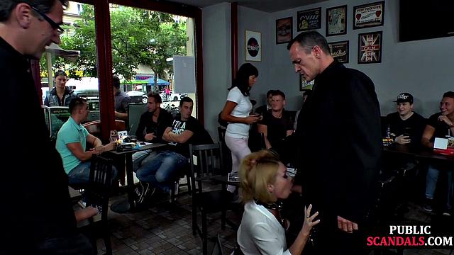 Pulled blonde sucking strangers