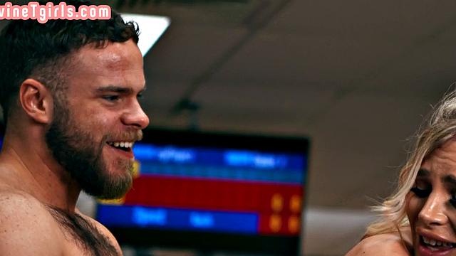 Public fuck with busty trans in bowling alley