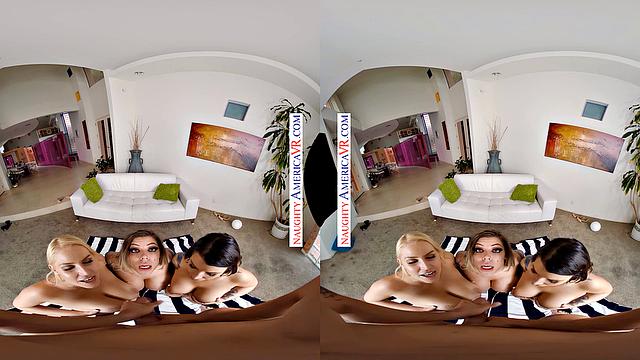 Ivy LeBelle, Karma Rx, and Vanessa Cage share a cock better than their husband's