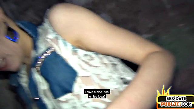 Cockhungry slut gets pussysmashed outdoors