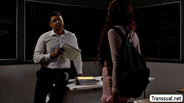 Giving my teacher a titjob to pass exam