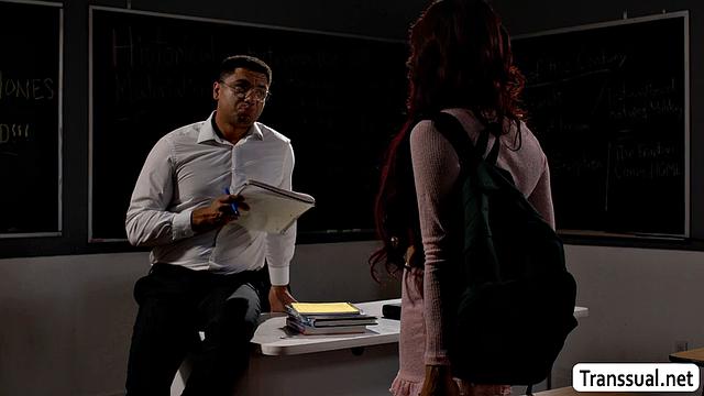 Giving my teacher a titjob to pass exam