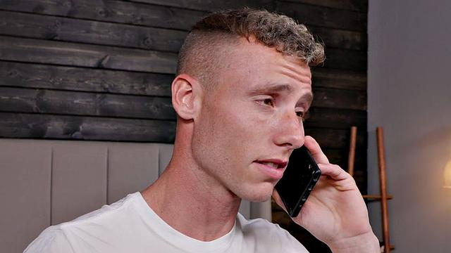 Jizzed blond gets bareback fucked by tattooed BF