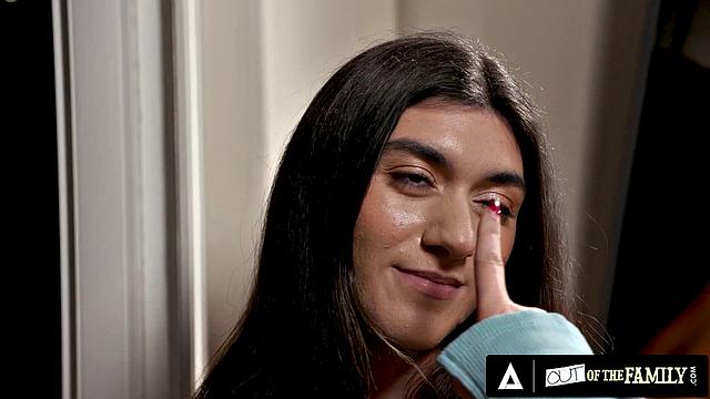 OUT OF THE FAMILY - Aubry Babcock's Sexuality Test Turns Into Stepmom Hardcore 3-Way