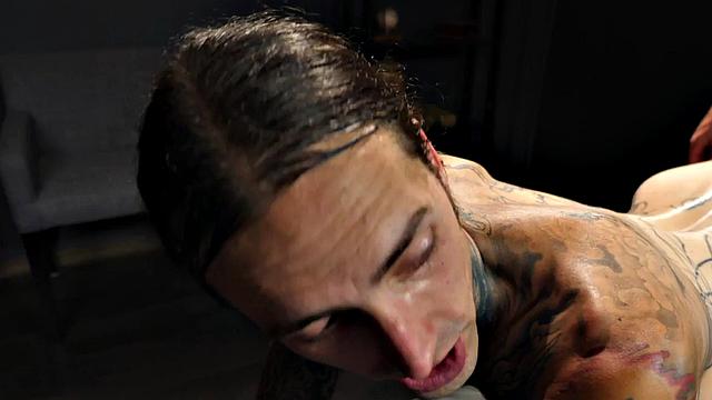 Mesmerized office jock in fishnets fucks his boss