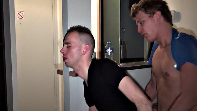 Amateur jockstrap stud fucked by BF after blowjob