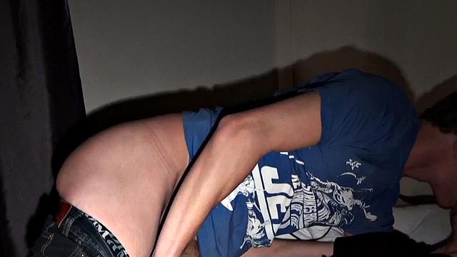 Amateur jockstrap stud fucked by BF after blowjob