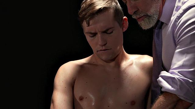 Submissive twink anally toyed and rimmed by gay daddy