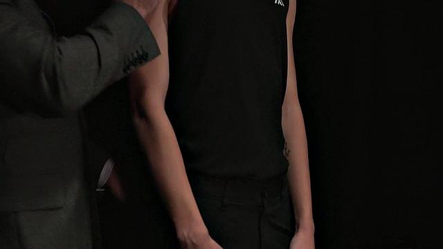 Submissive twink anally toyed and rimmed by gay daddy