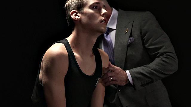 Submissive twink anally toyed and rimmed by gay daddy