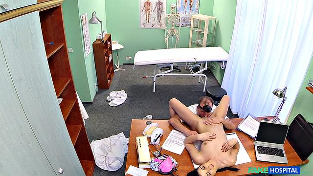 Brunette student goes for a wild alternative payment for her work fantasies