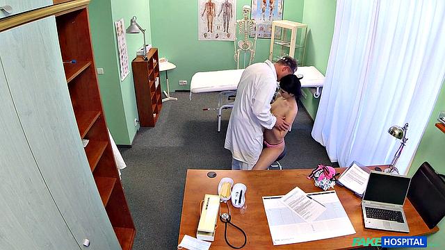 Brunette student goes for a wild alternative payment for her work fantasies