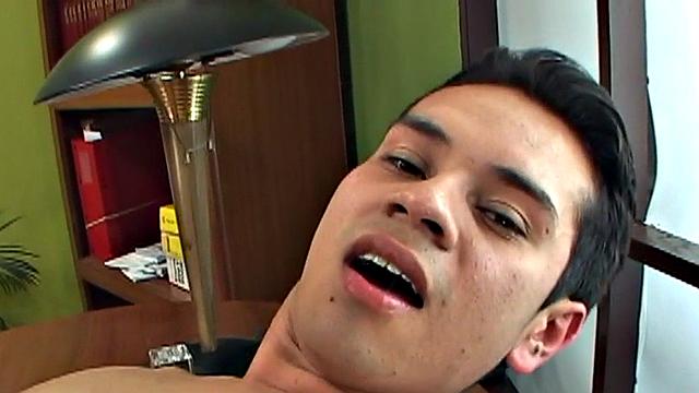 Real Spanish twink barebacked in office by colleague