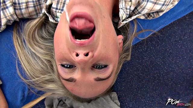 Anal debut for babe who also sucks cock