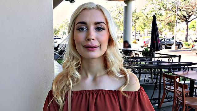 Braceface Fucks Outdoors like a blonde bombshell in doggy & cowgirl positions