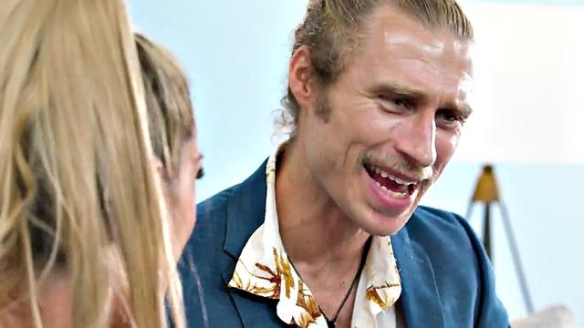 Massaging bitches share in threeway while fucking hard