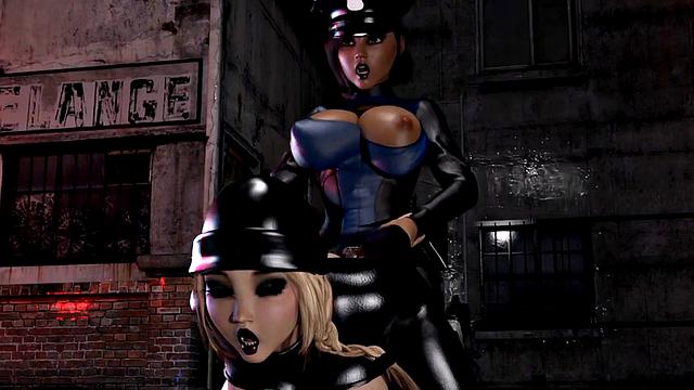 Law and futanari 3D animation