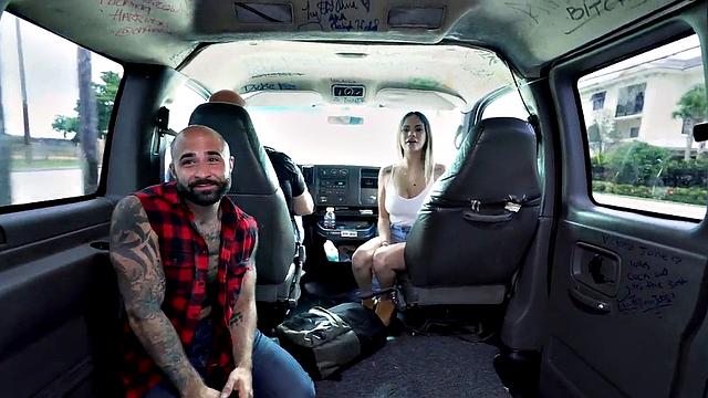 Ebony stud gets balls licked by hairy gay in pickup bus