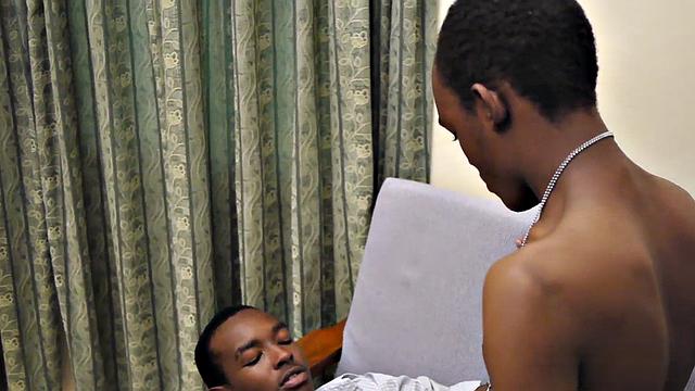 Real African twink gets fucked in the butthole after shower