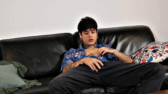 Ethan Cruz takes a hard cock and moans with pleasure