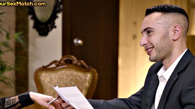 Cockhungry secretary got anal in the office