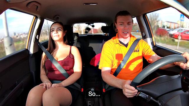 Curvy eurobabe stuffed by driving tutor after oral 69