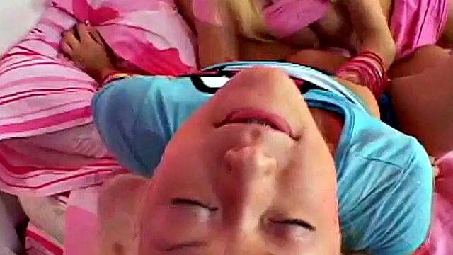 Blonde petite lesbians get together